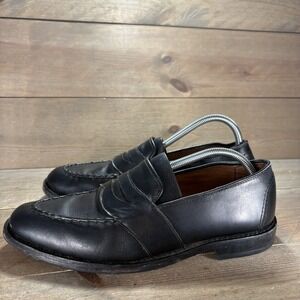 allen edmonds randolph mens size 8.5 shoes black leather slip on work loafers